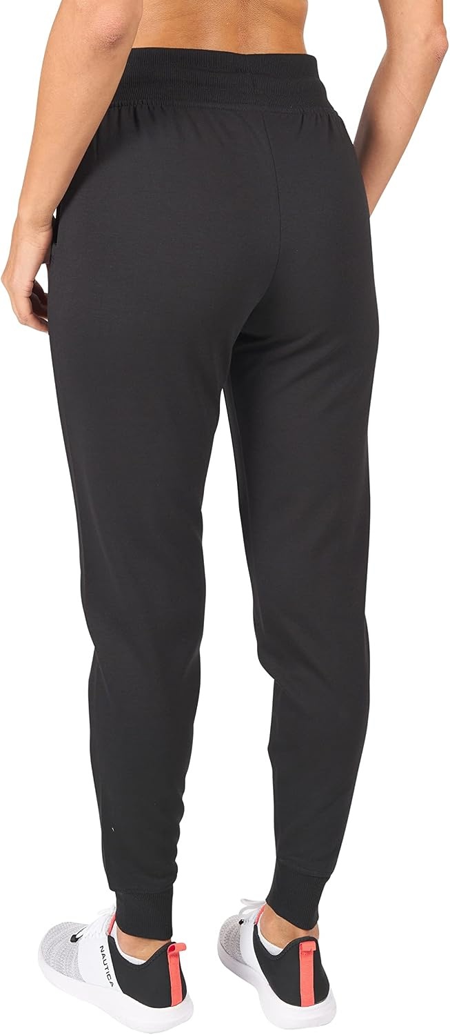 image:imageNautica Competition Womens Joggers Athletic Active Basic Essential Running Ultra Soft Fleece Relax Fit Lounge SweatpantsBlack 2