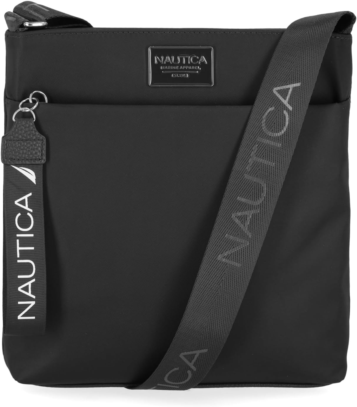 image:imageNautica Diver Nylon Small Womens Crossbody Bag Purse with Adjustable Shoulder StrapBlack Enamel