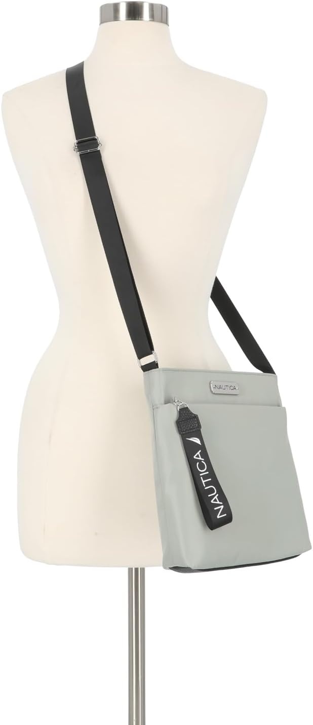 image:imageNautica Diver Nylon Small Womens Crossbody Bag Purse with Adjustable Shoulder StrapDoveGrey