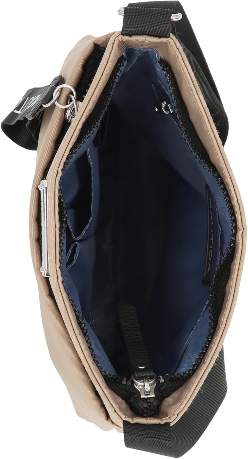 image:imageNautica Diver Nylon Small Womens Crossbody Bag Purse with Adjustable Shoulder StrapKhaki