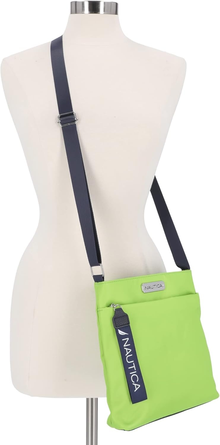 image:imageNautica Diver Nylon Small Womens Crossbody Bag Purse with Adjustable Shoulder StrapLime