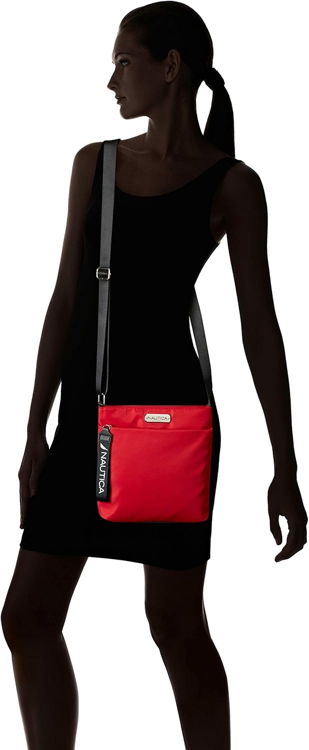 image:imageNautica Diver Nylon Small Womens Crossbody Bag Purse with Adjustable Shoulder StrapRed
