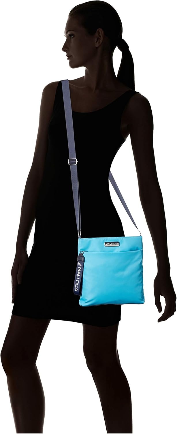 image:imageNautica Diver Nylon Small Womens Crossbody Bag Purse with Adjustable Shoulder StrapScuba Blue