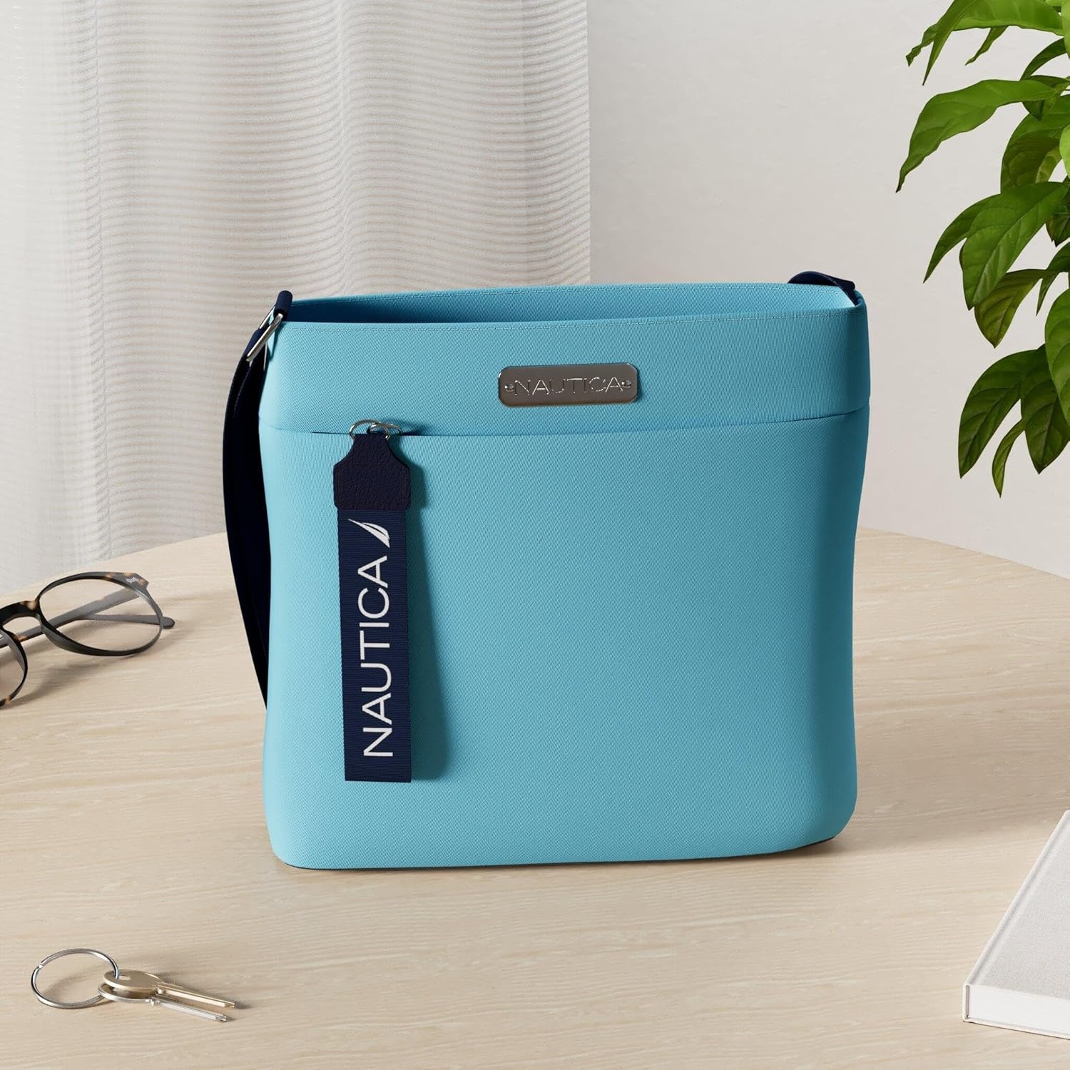 image:imageNautica Diver Nylon Small Womens Crossbody Bag Purse with Adjustable Shoulder StrapScuba Blue