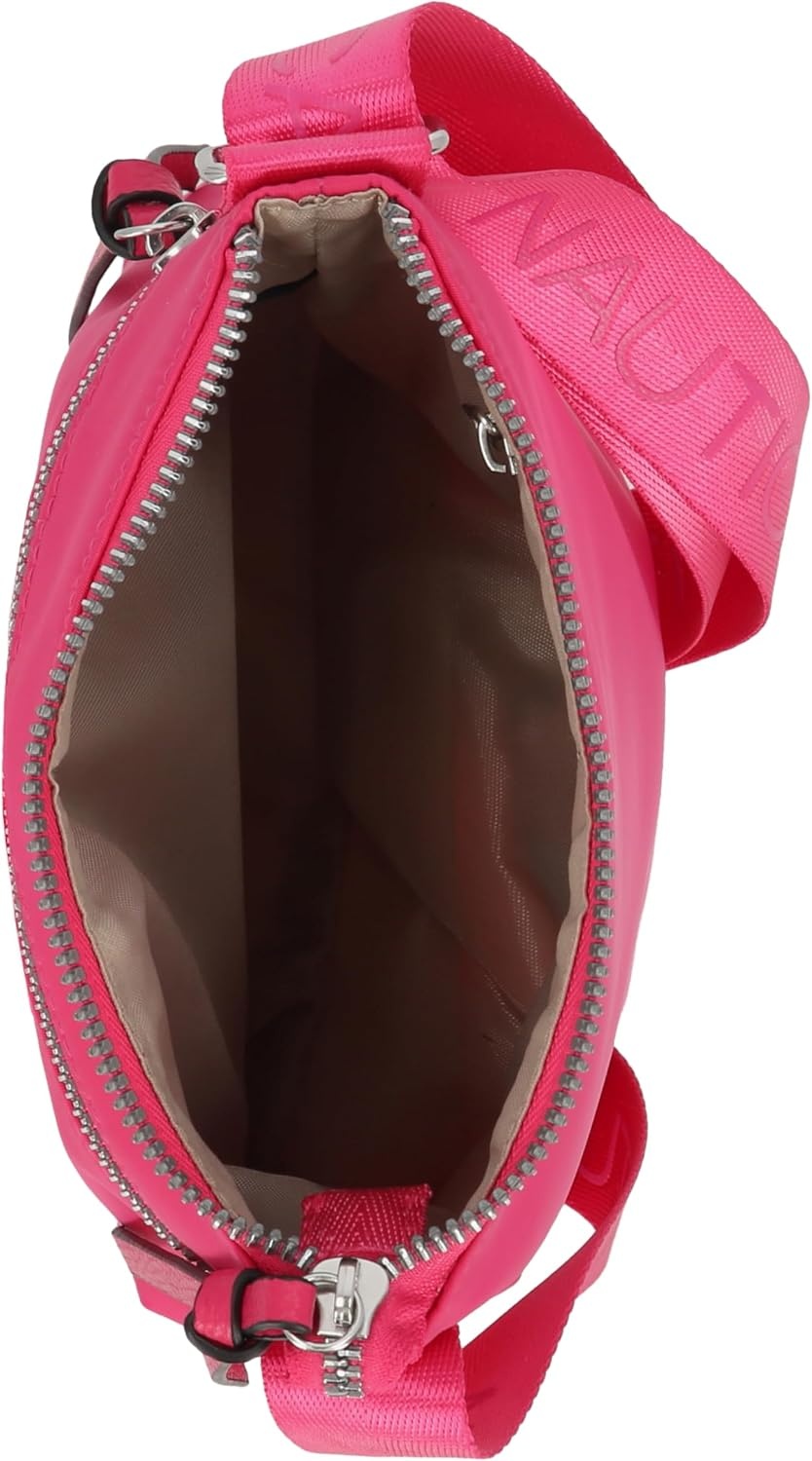 image:imageNautica Diver Nylon Small Womens Crossbody Bag Purse with Adjustable Shoulder StrapZipper Up Raspberry