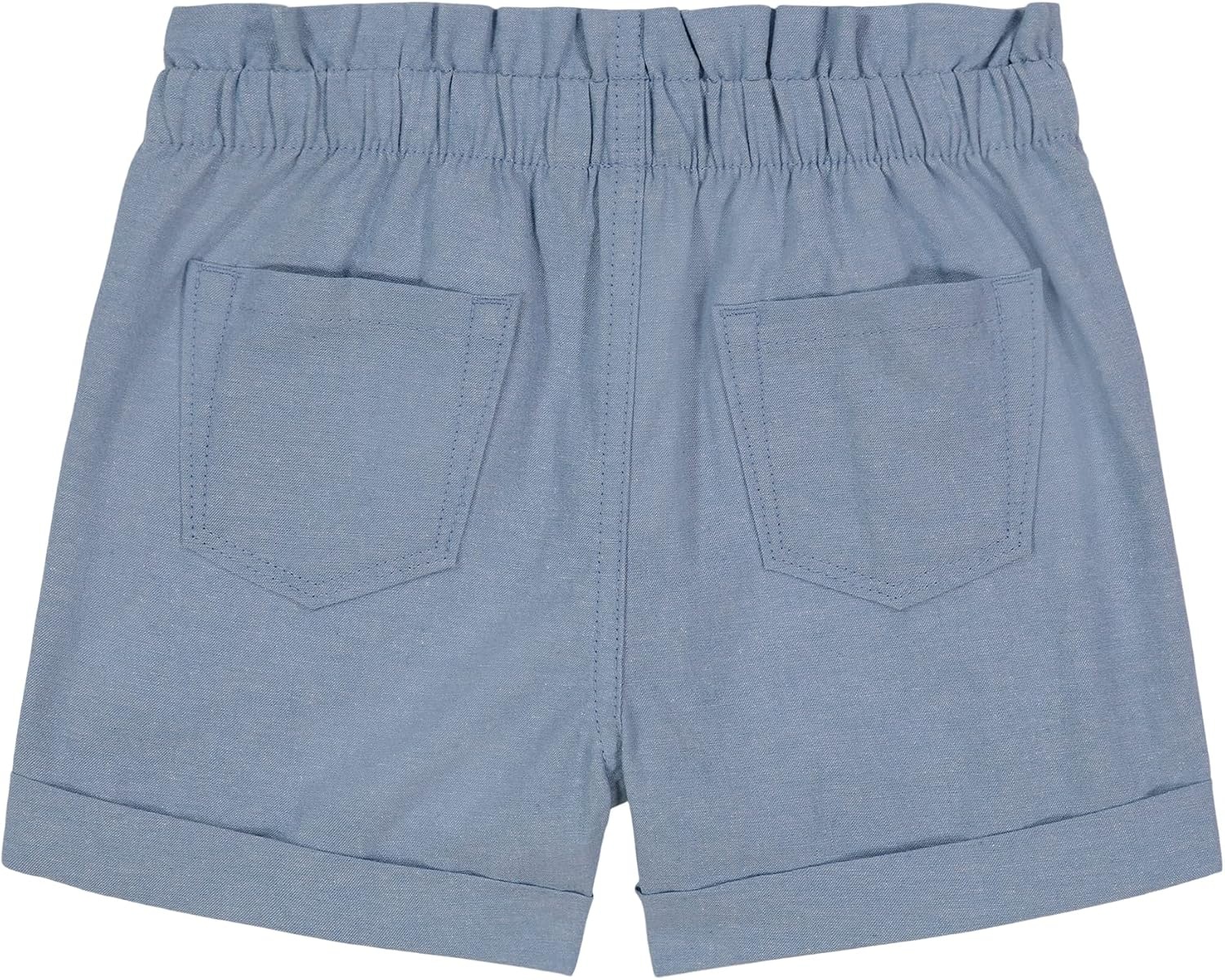 image:imageNautica Girls Chambray Shorts Lightweight Cotton with Ruffled Elastic Waistband amp PocketsChambray Xlt
