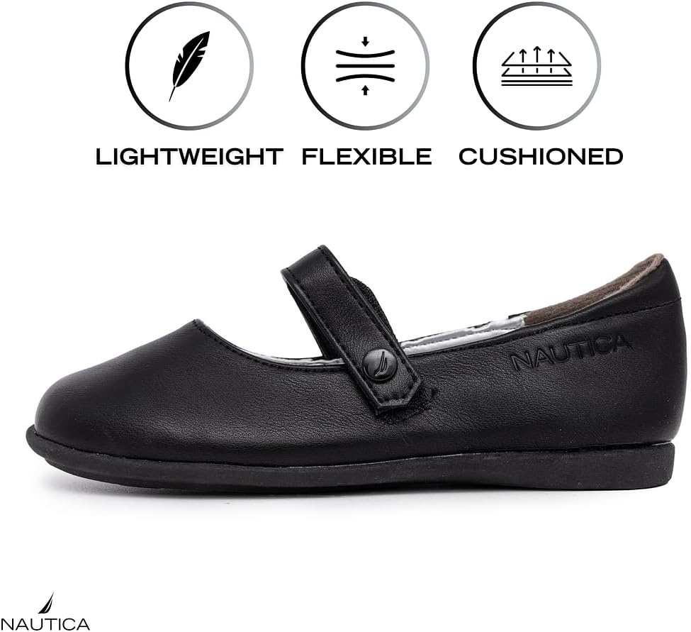 image:imageNautica Girls Dress Slip On Ballerina Flats Mary Jane Ballet Fashion Shoes for Toddlers Little Kids and Big Kids Lightweight amp ComfortableBlack Doane