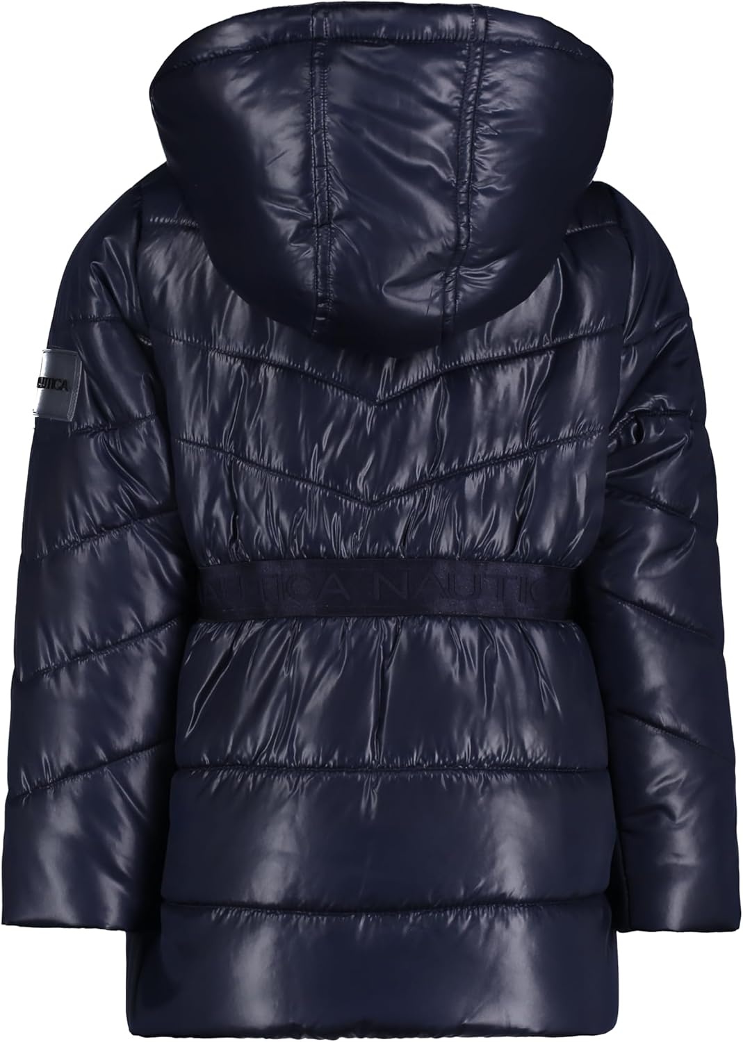 image:imageNautica Girls Heavyweight Hooded Winter Puffer Coat With Full Length ZipperPeacoat Sparkle