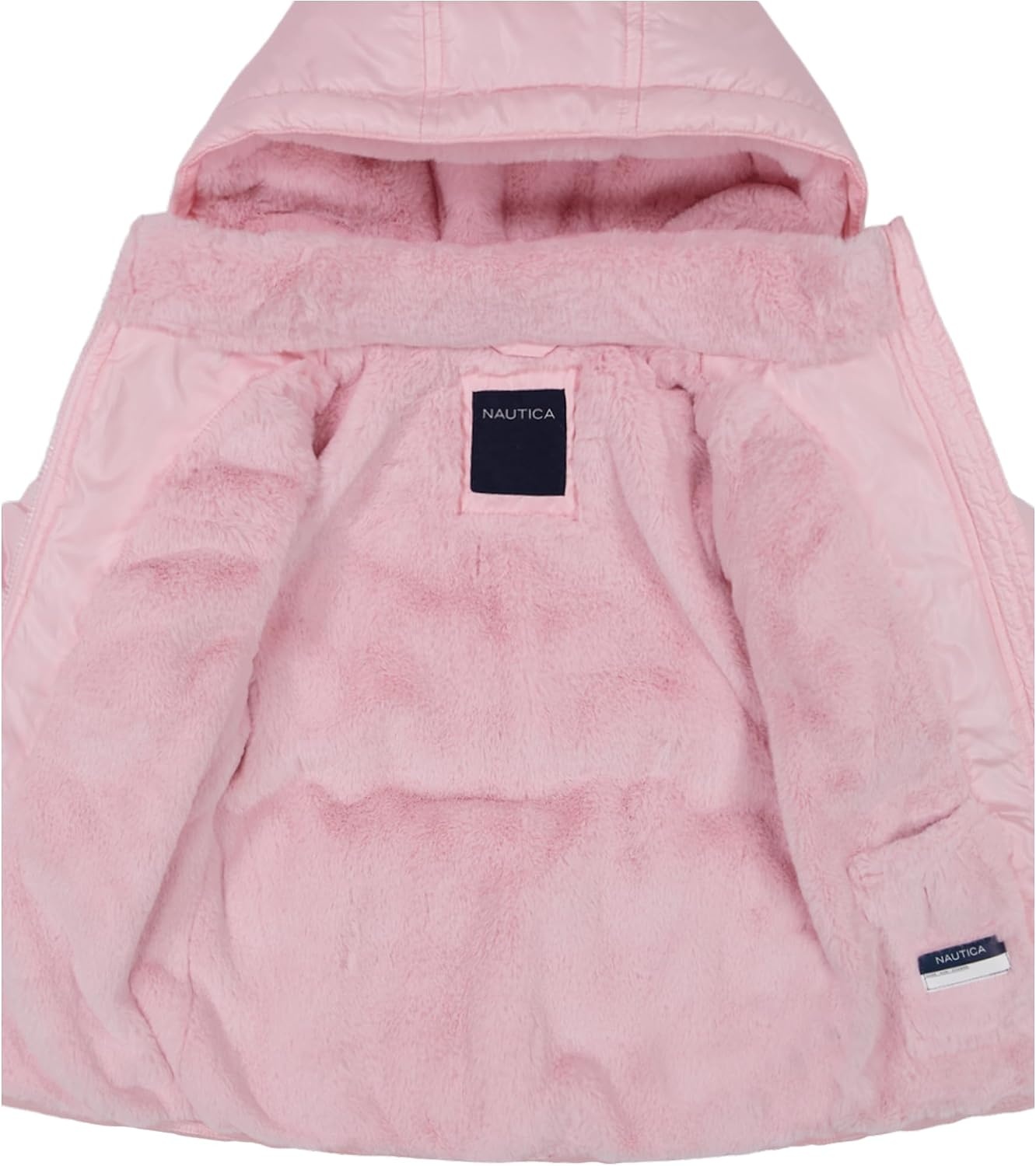 image:imageNautica Girls Heavyweight Hooded Winter Puffer Coat With Full Length ZipperPink Sparkle