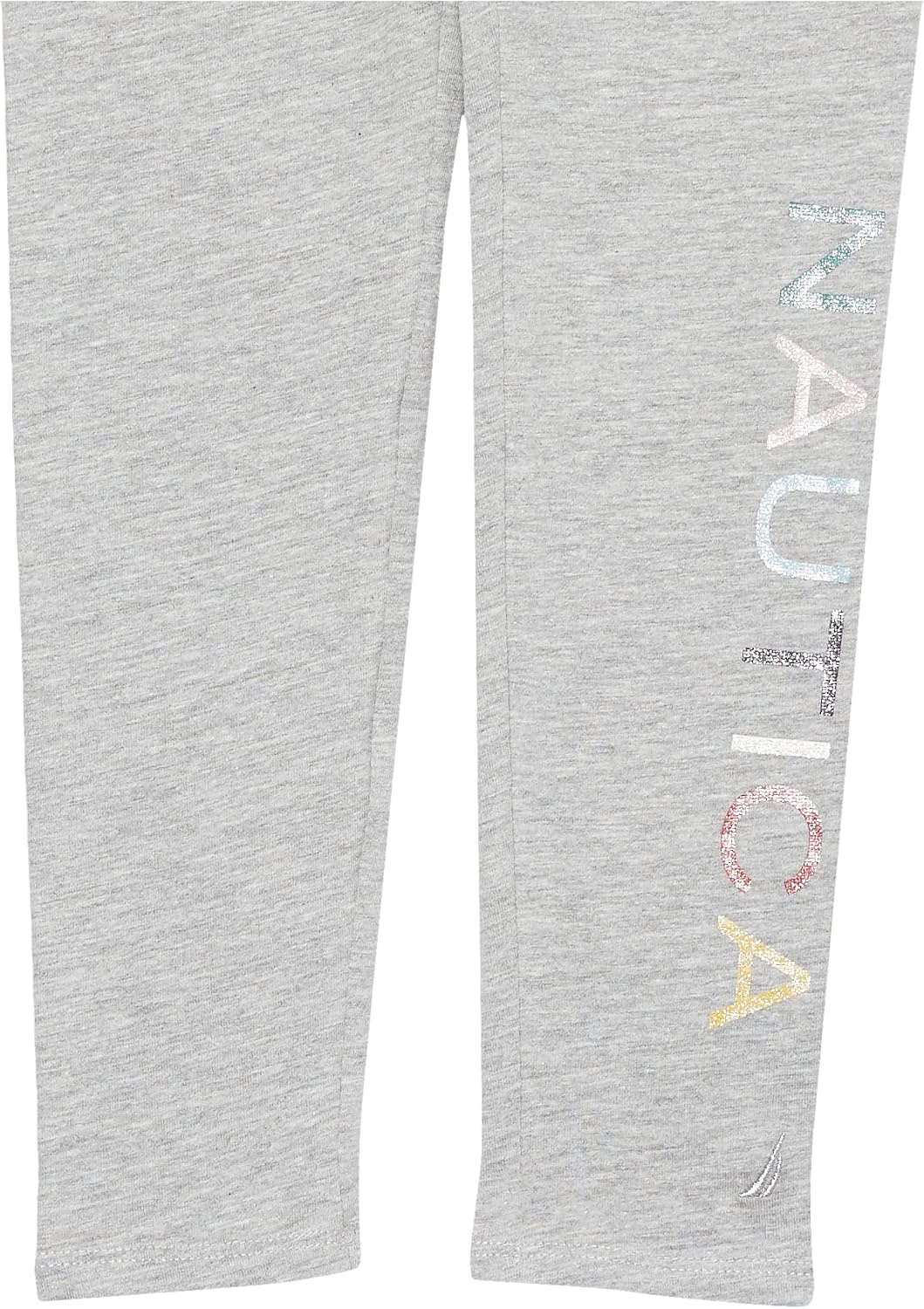 image:imageNautica Girls Leggings Full Length Pullon Stretch Pants with Elastic Waistband amp Logo DetailLight Grey Multi