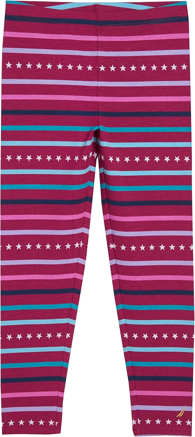 image:imageNautica Girls Leggings Full Length Pullon Stretch Pants with Elastic Waistband amp Logo DetailRasberry Stripes