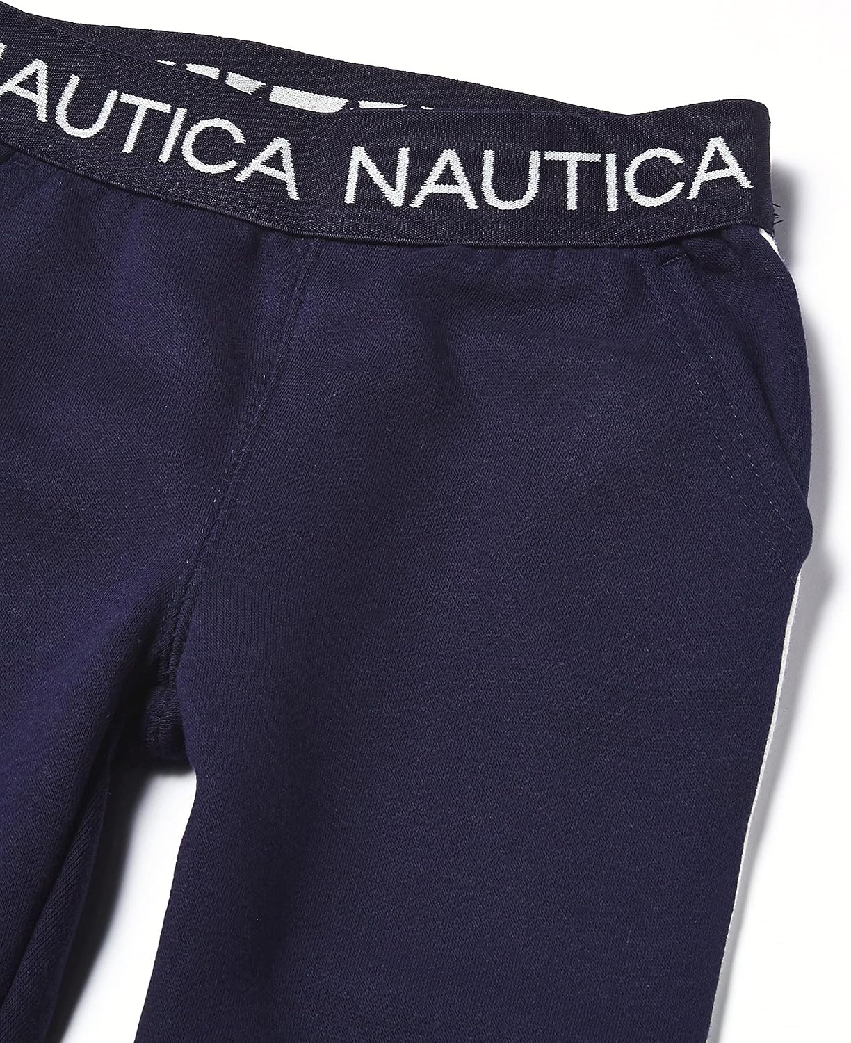 image:imageNautica Girls Logo Sweatpants Fleece Joggers with Ribbed Cuffs amp Functional Side PocketsPeacoat