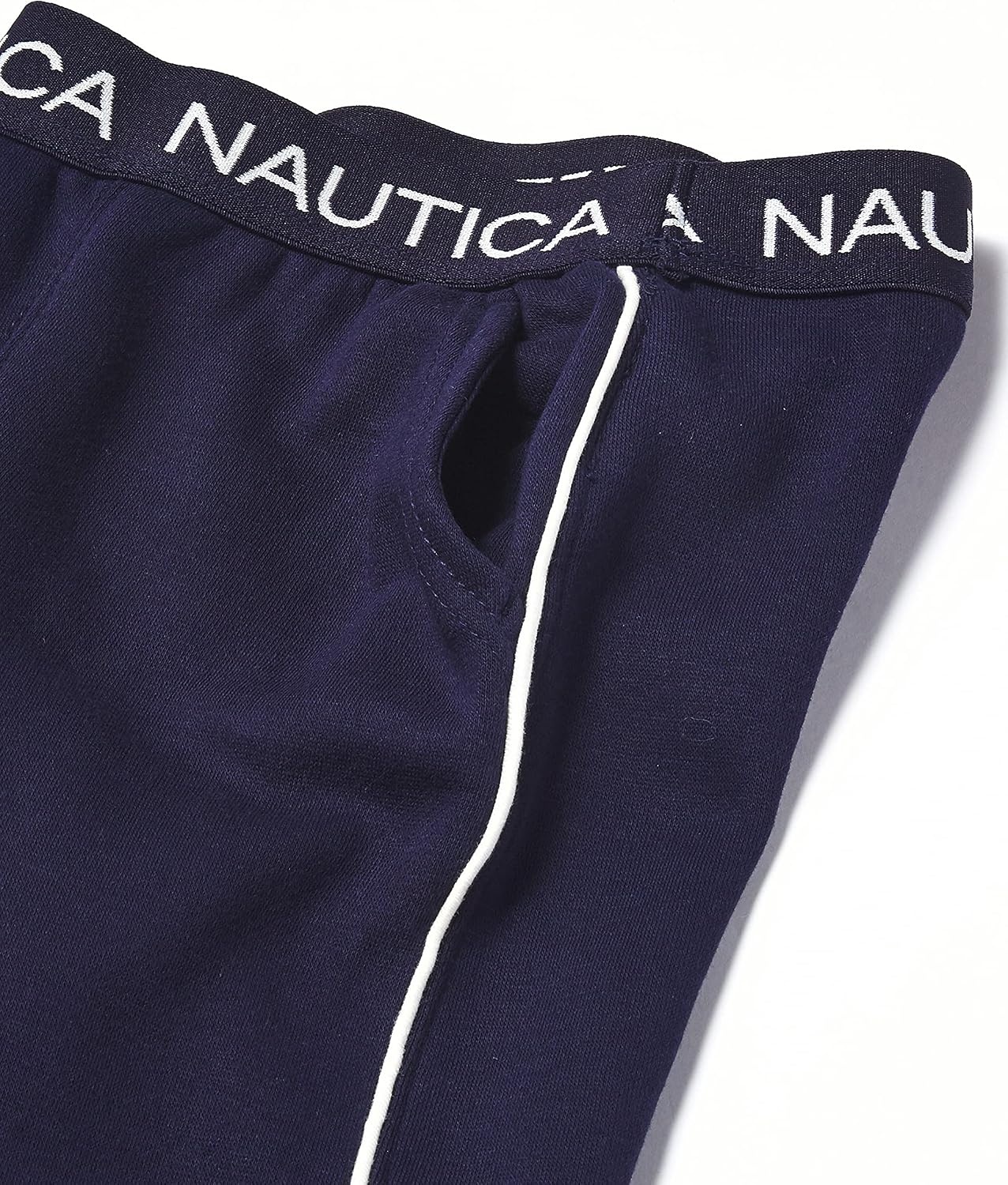 image:imageNautica Girls Logo Sweatpants Fleece Joggers with Ribbed Cuffs amp Functional Side PocketsPeacoat
