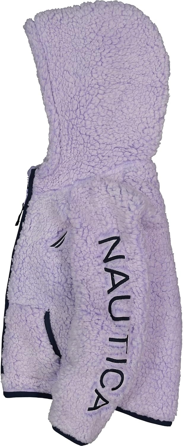 image:imageNautica Girls Logo Sweatshirt Fleece Hoodie With Fullzip Front amp PocketsLavender Sherpa