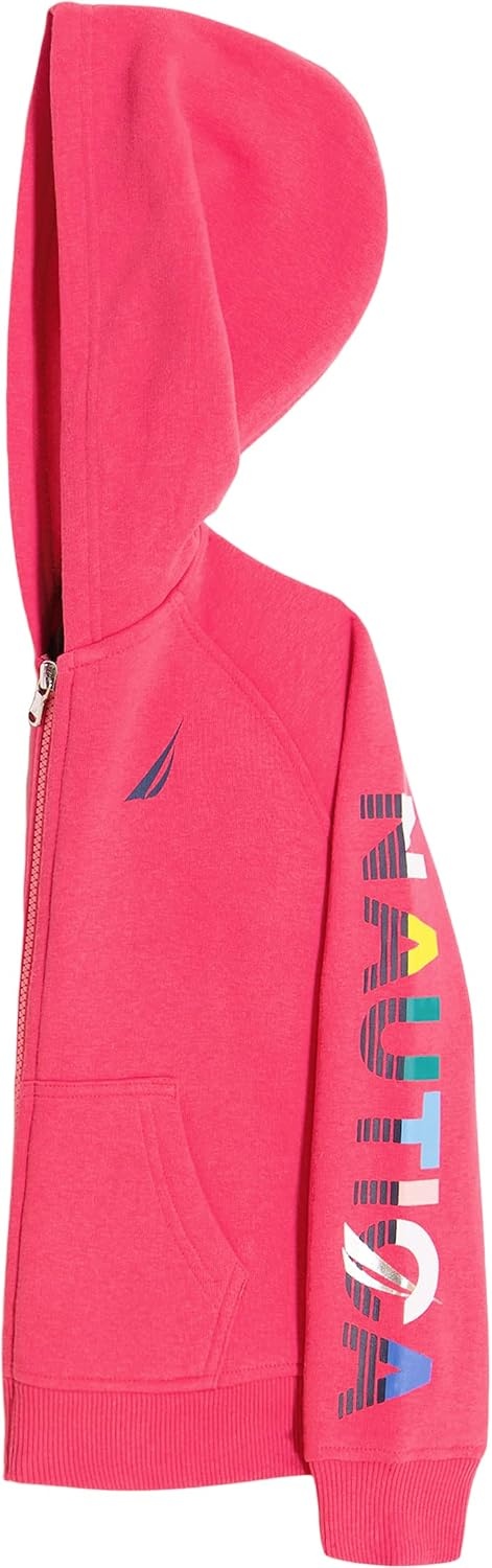 image:imageNautica Girls Logo Sweatshirt Fleece Hoodie With Fullzip Front amp PocketsPurple Beetroot