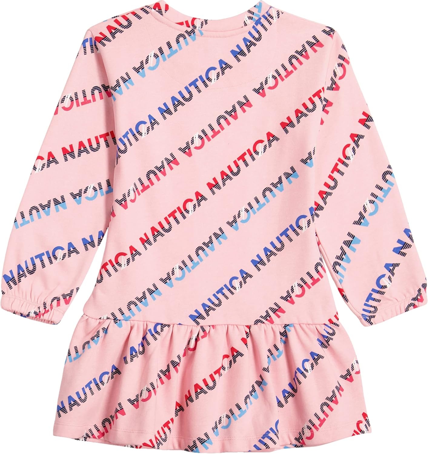 image:imageNautica Girls Long Sleeve Fleece Sweatshirt DressCoral Logo