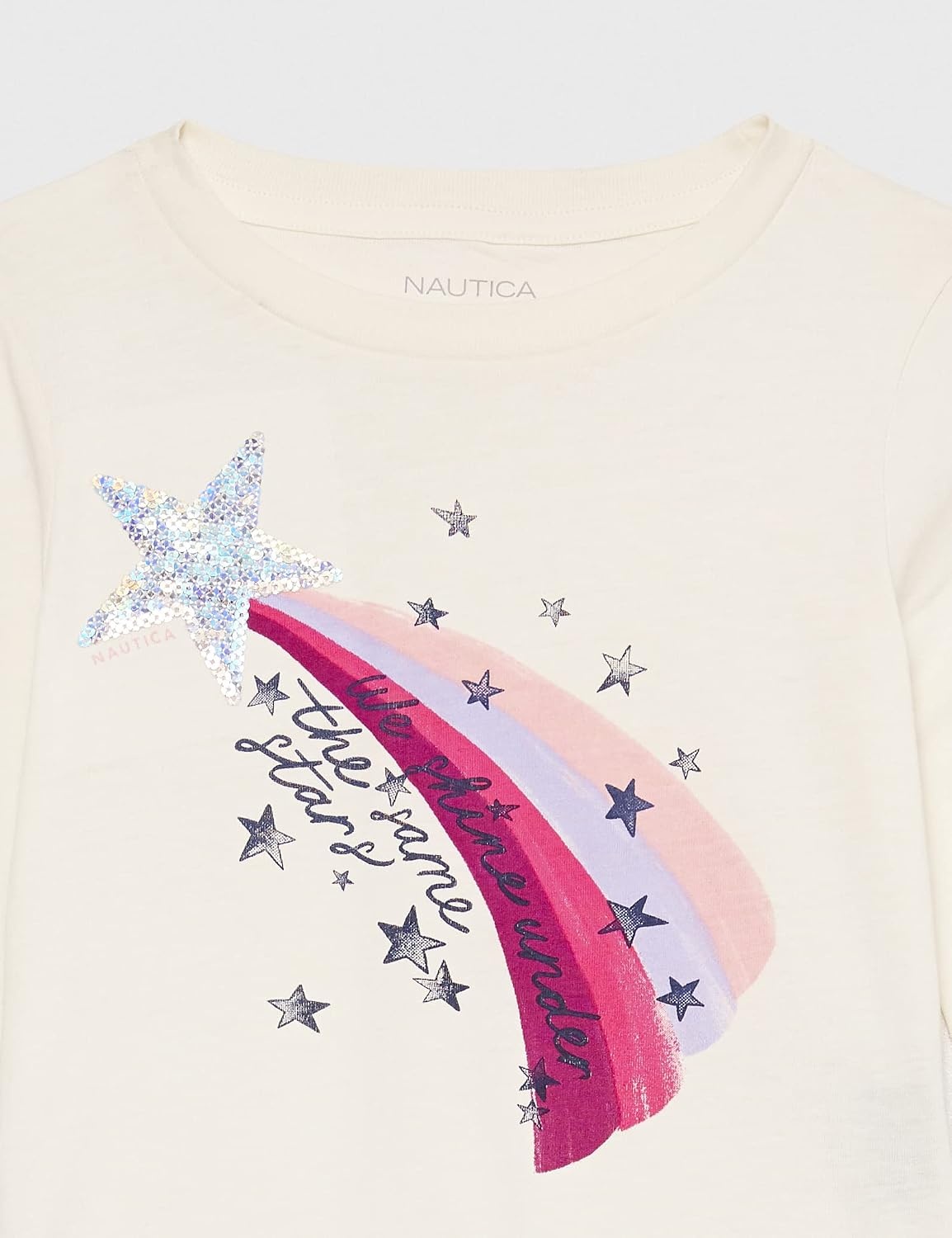 image:imageNautica Girls Long Sleeve Graphic TShirtEggnog We Shine