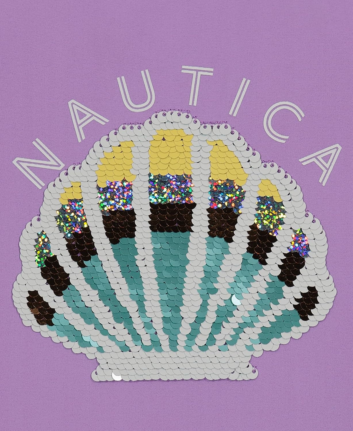 image:imageNautica Girls OnePiece Swimsuit with UPF 50 Sun Protection Quick Drying Bathing SuitLavendula Seashell Sequin