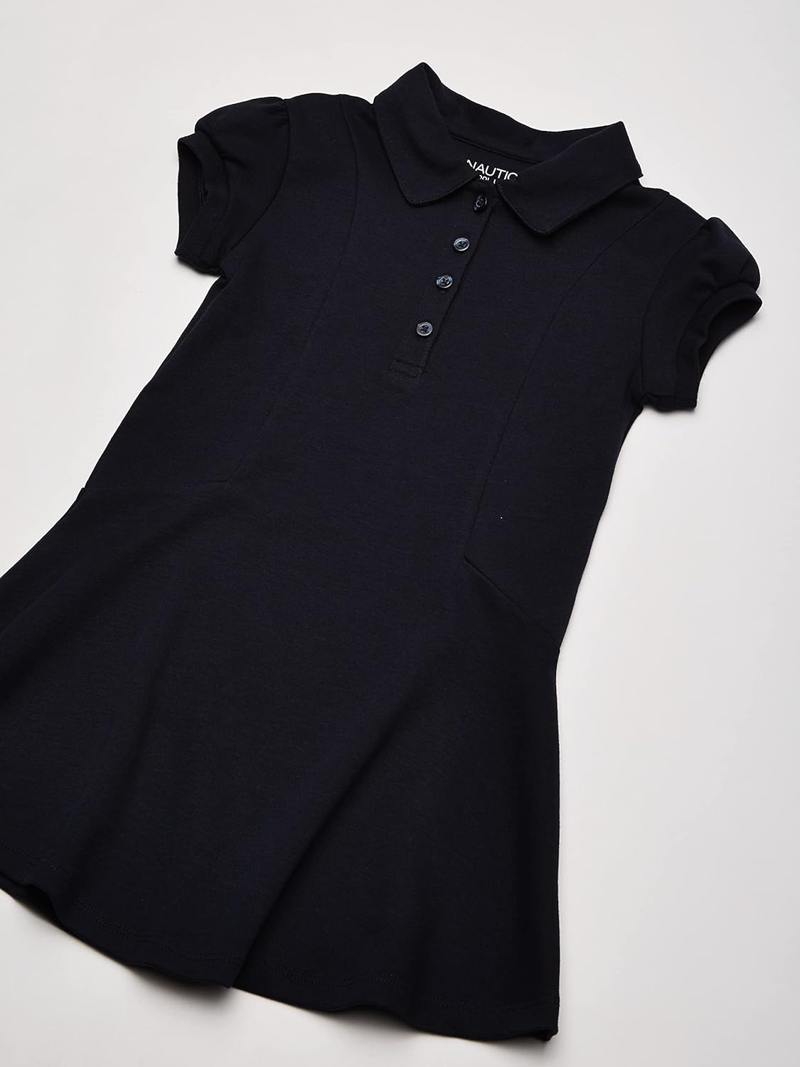 image:imageNautica Girls School Uniform Short Sleeve Polo DressNavyPrincess Seam