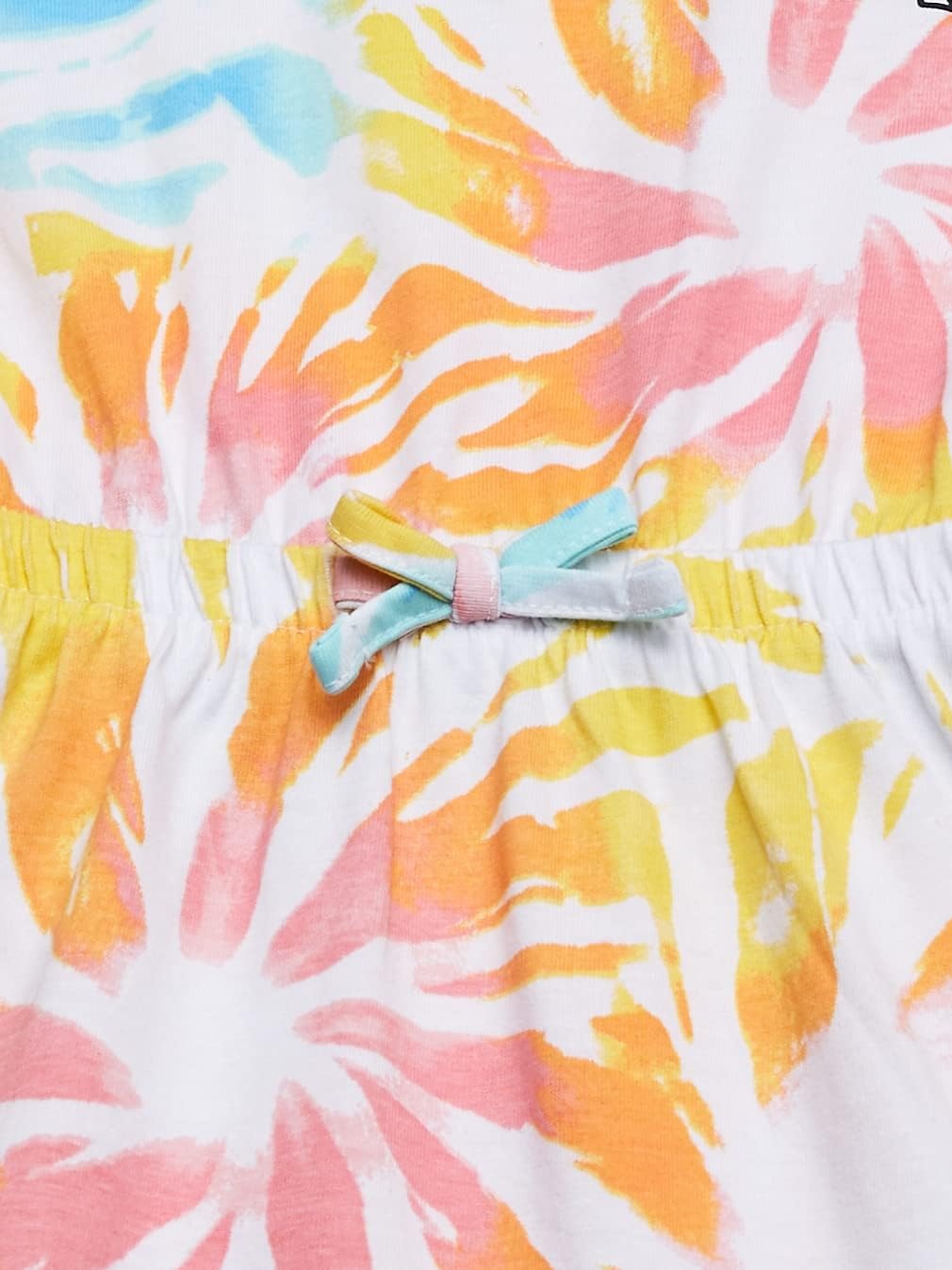 image:imageNautica Girls Short Sleeve Jersey Tee Dress with Elastic Cinched Waist Fun Designs amp ColorsWhite Sunburst Tie Dye