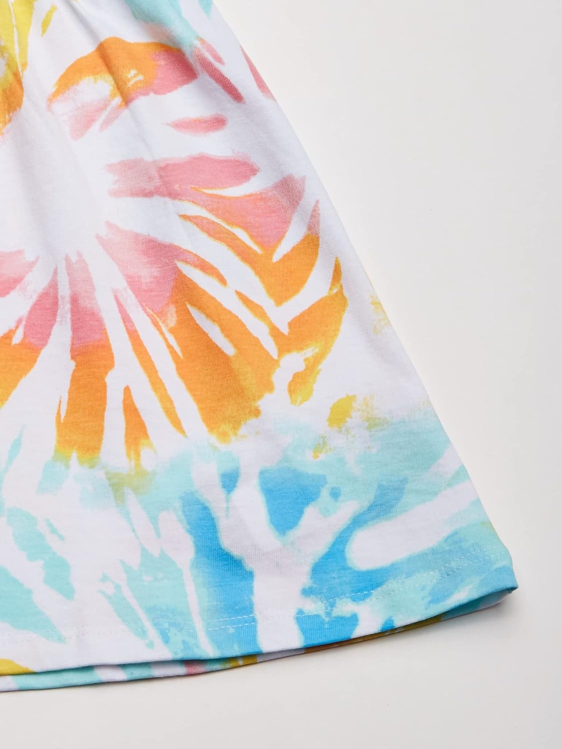 image:imageNautica Girls Short Sleeve Jersey Tee Dress with Elastic Cinched Waist Fun Designs amp ColorsWhite Sunburst Tie Dye