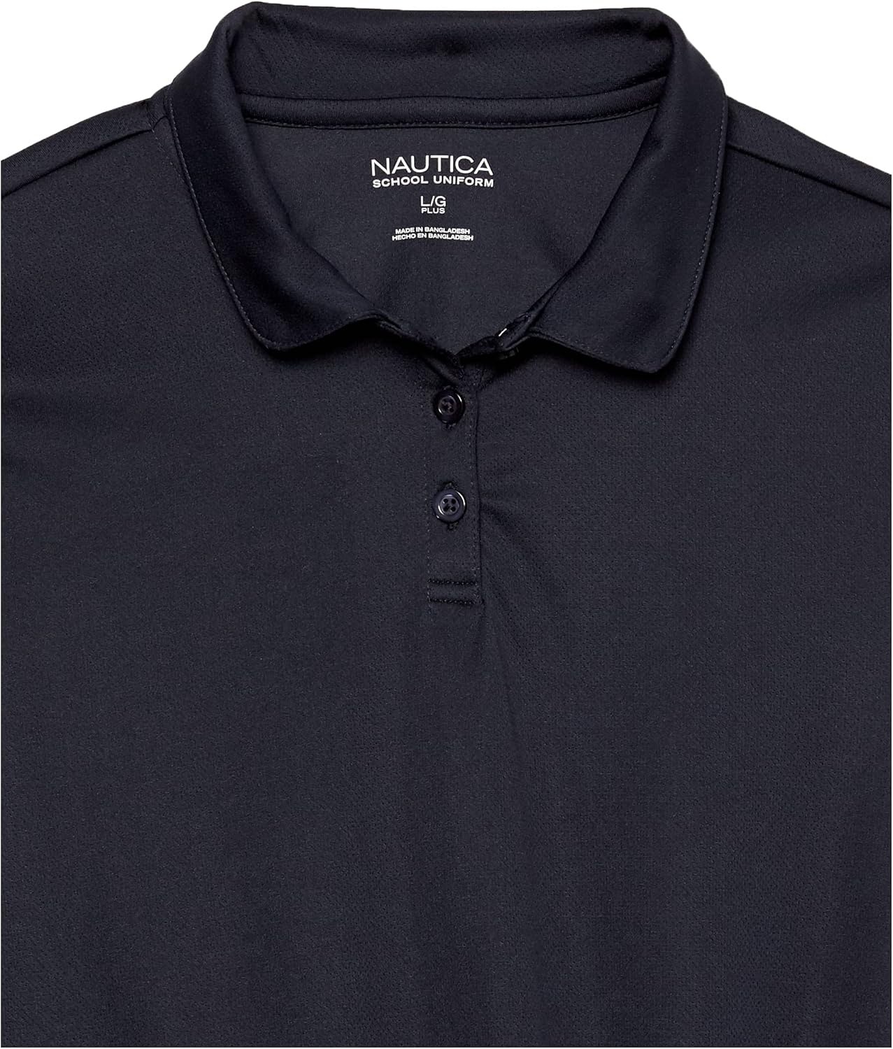 image:imageNautica Girls Short Sleeve Performance PoloNavyTie Front