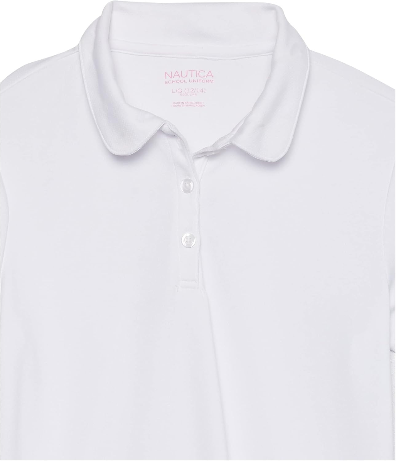 image:imageNautica Girls Short Sleeve Performance PoloWhiteTie Front