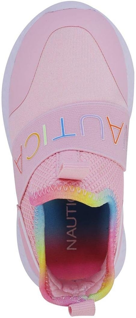 image:imageNautica Girls SlipOn Sneaker Athletic Running Kids Shoe for Walking Running Tennis and Sports ToddlerLittle KidAlois Peony Rainbow