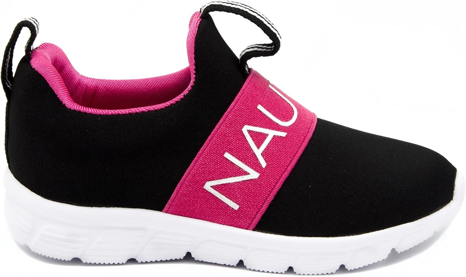 image:imageNautica Girls SlipOn Sneaker Athletic Running Kids Shoe for Walking Running Tennis and Sports ToddlerLittle KidBlackPink
