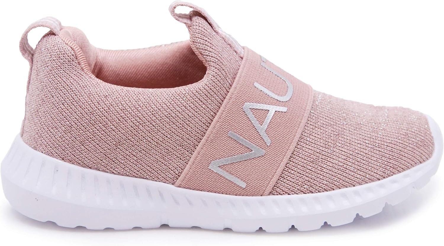 image:imageNautica Girls SlipOn Sneaker Athletic Running Kids Shoe for Walking Running Tennis and Sports ToddlerLittle KidMauve Sparkle
