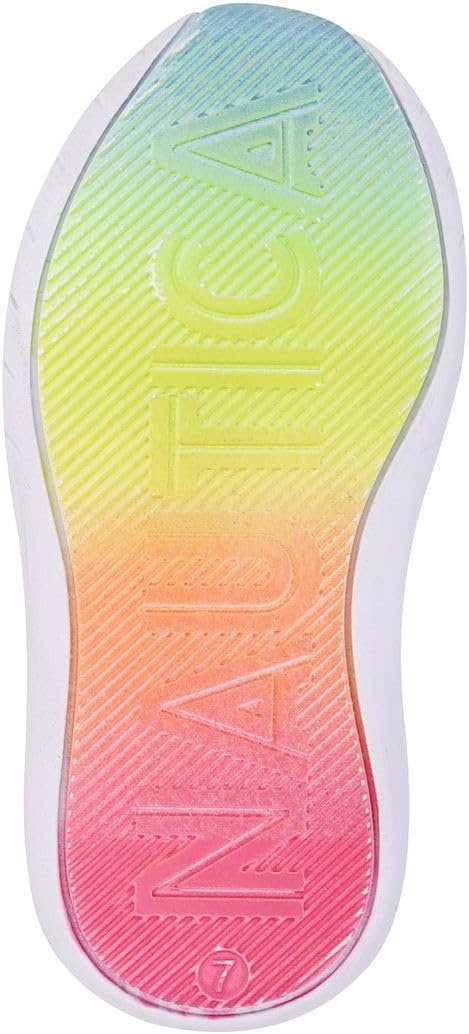 image:imageNautica Girls SlipOn Sneaker Athletic Running Kids Shoe for Walking Running Tennis and Sports ToddlerLittle KidNeon Rainbow