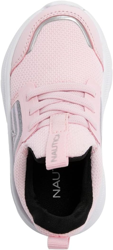 image:imageNautica Girls SlipOn Sneaker Athletic Running Kids Shoe for Walking Running Tennis and Sports ToddlerLittle KidPink Black Silver