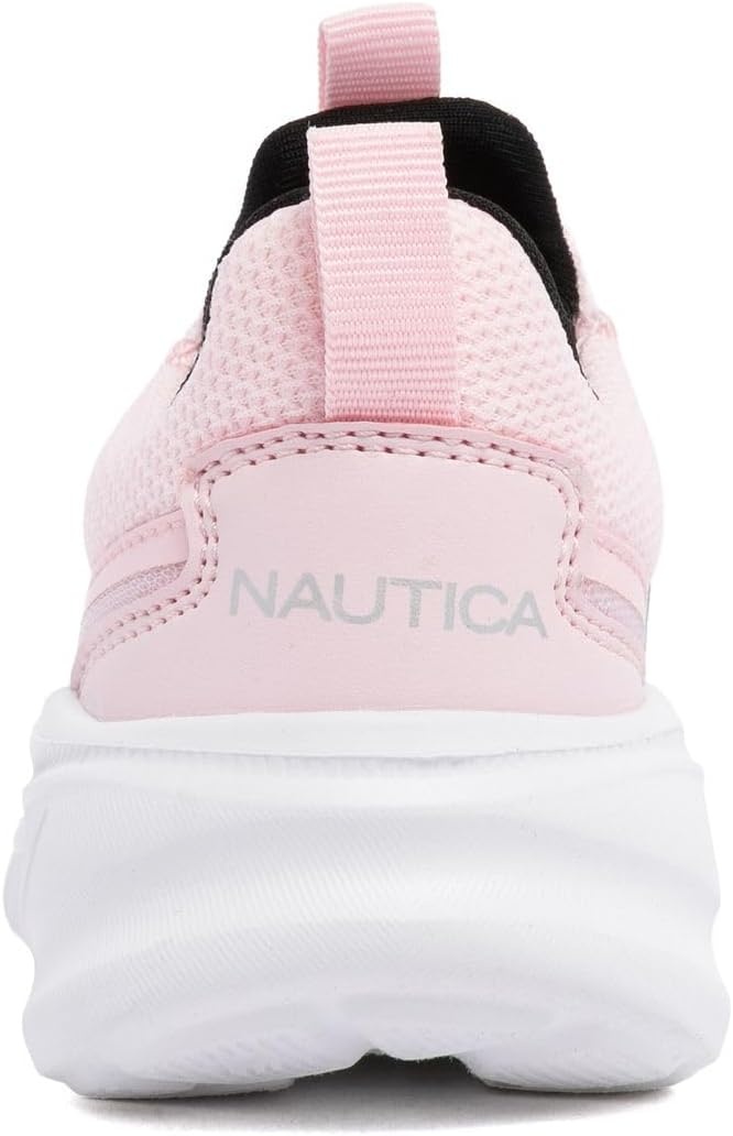image:imageNautica Girls SlipOn Sneaker Athletic Running Kids Shoe for Walking Running Tennis and Sports ToddlerLittle KidPink Black Silver
