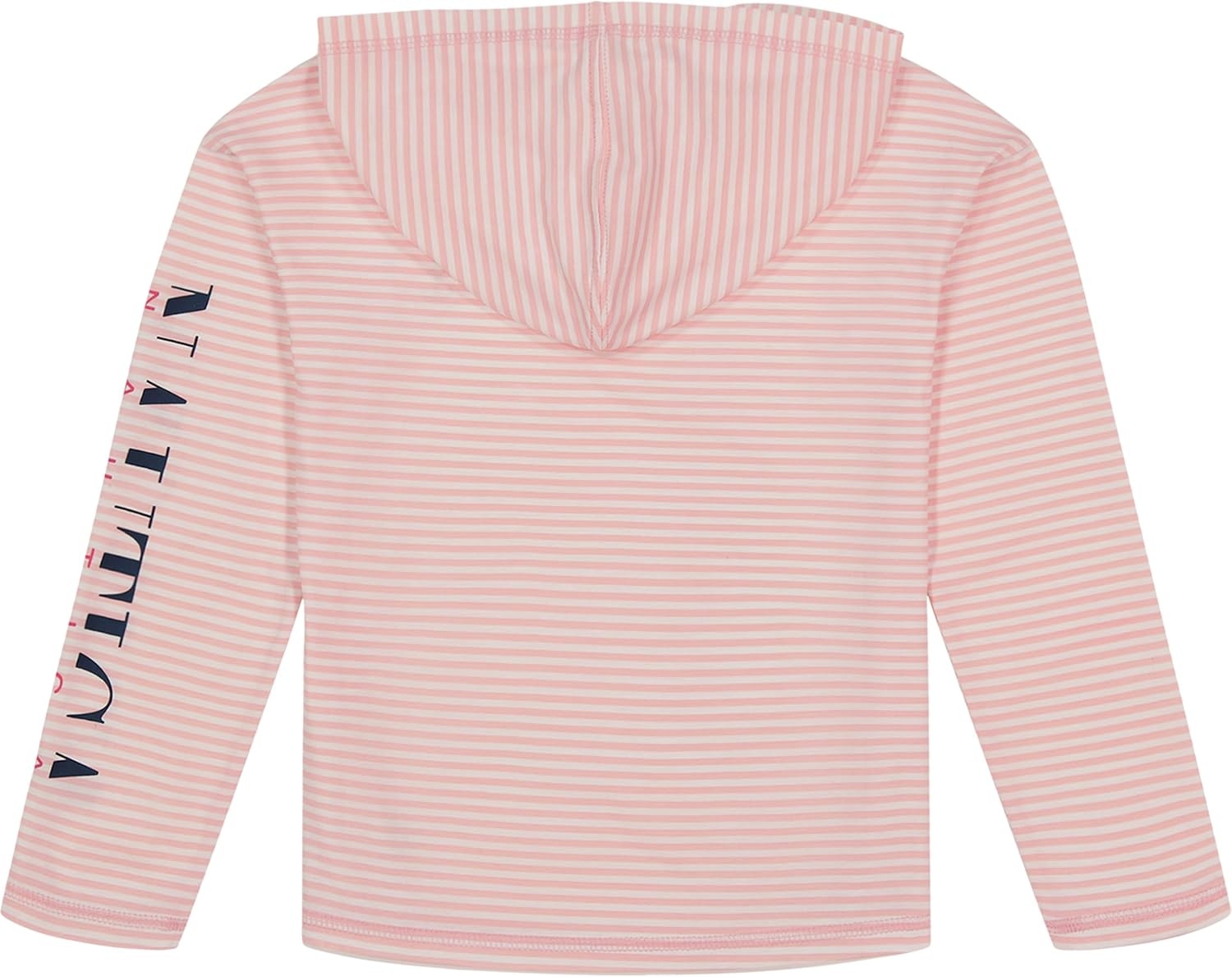 image:imageNautica Girls Striped Long Sleeved Hooded TopPink Dolphin Stripe