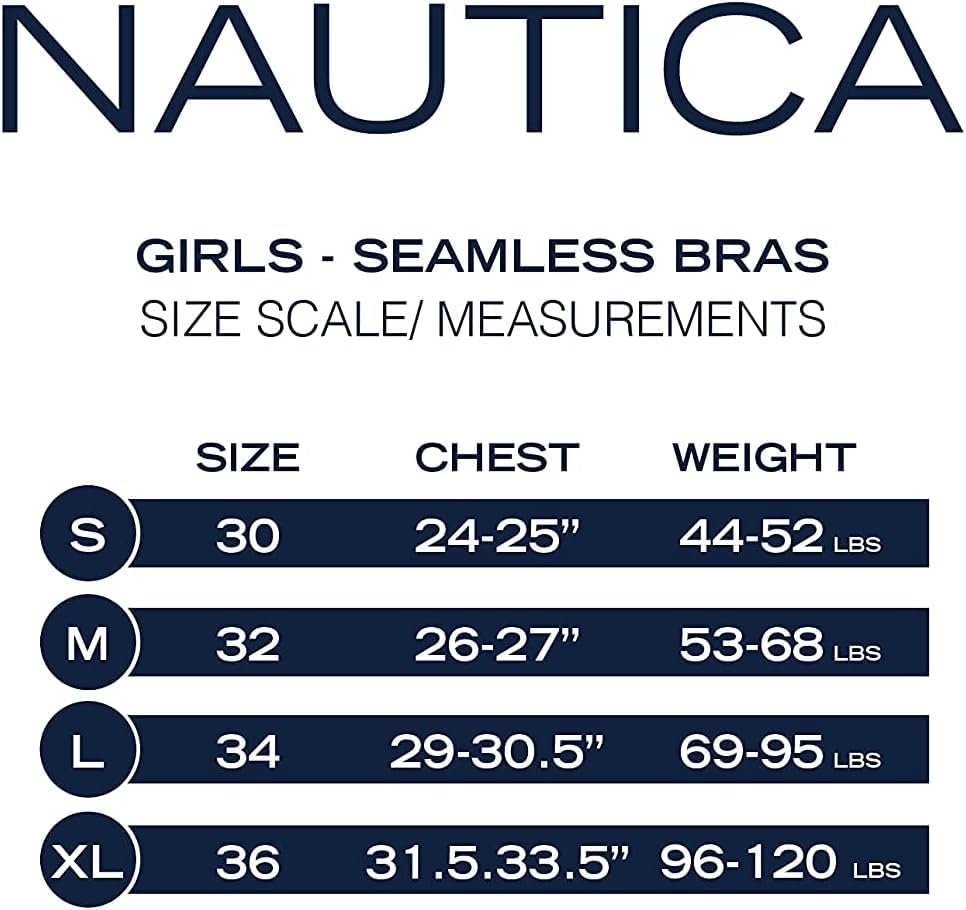 image:imageNautica Girls Training Bra 2 Pack4 Pack Seamless Padded Bralette Underwear for Girls with Removable Pads Sizes SXLPinkWhiteHeather GreyBlue4pk