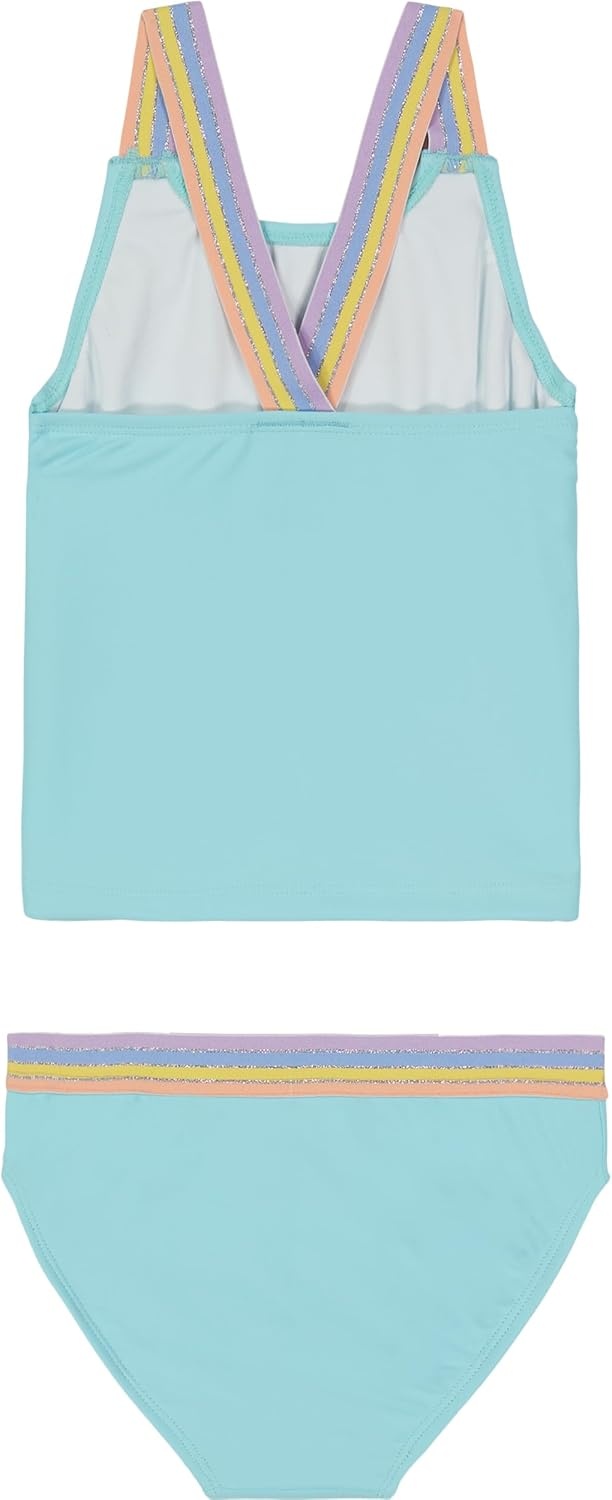 image:imageNautica Girls TwoPiece Bikini Swimsuit Set UPF 50 Sun Protection QuickDry Bathing SuitTangerine Turquoise