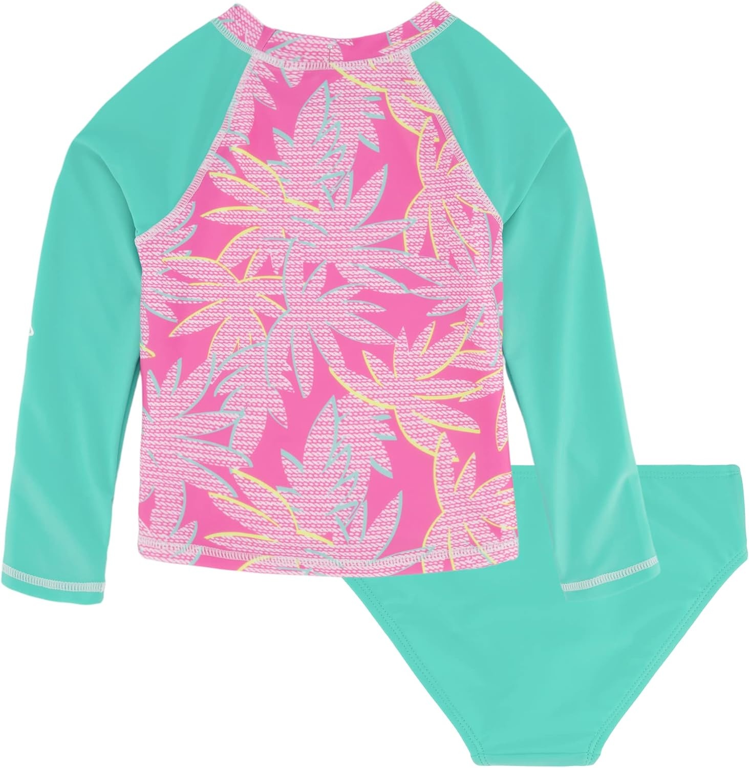 image:imageNautica Girls Twopiece Rashguard Swimsuit Set UPF 50 Sun Protection QuickDry Bathing SuitCockatoo Palm