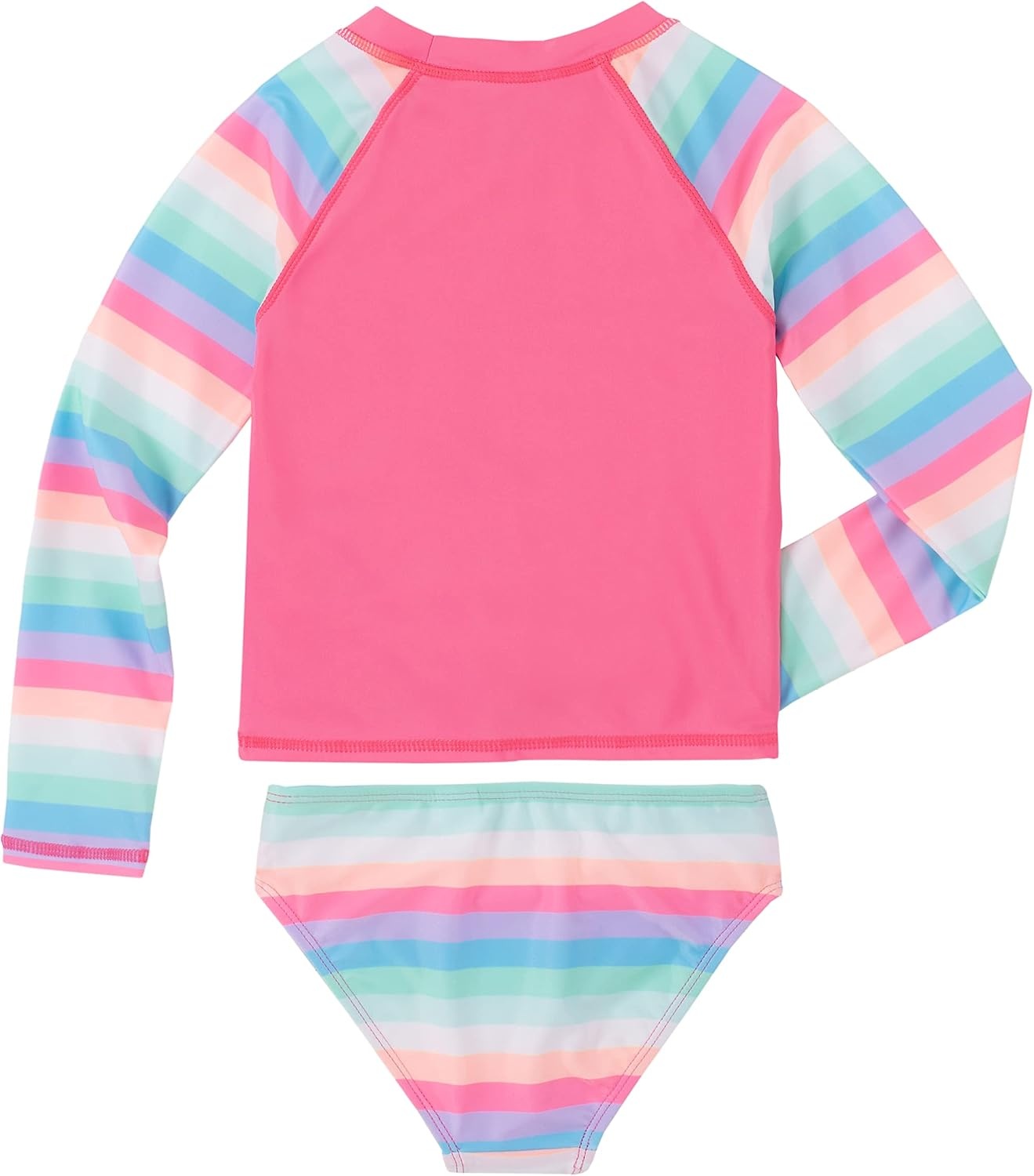 image:imageNautica Girls Twopiece Rashguard Swimsuit Set UPF 50 Sun Protection QuickDry Bathing SuitPink Sunset
