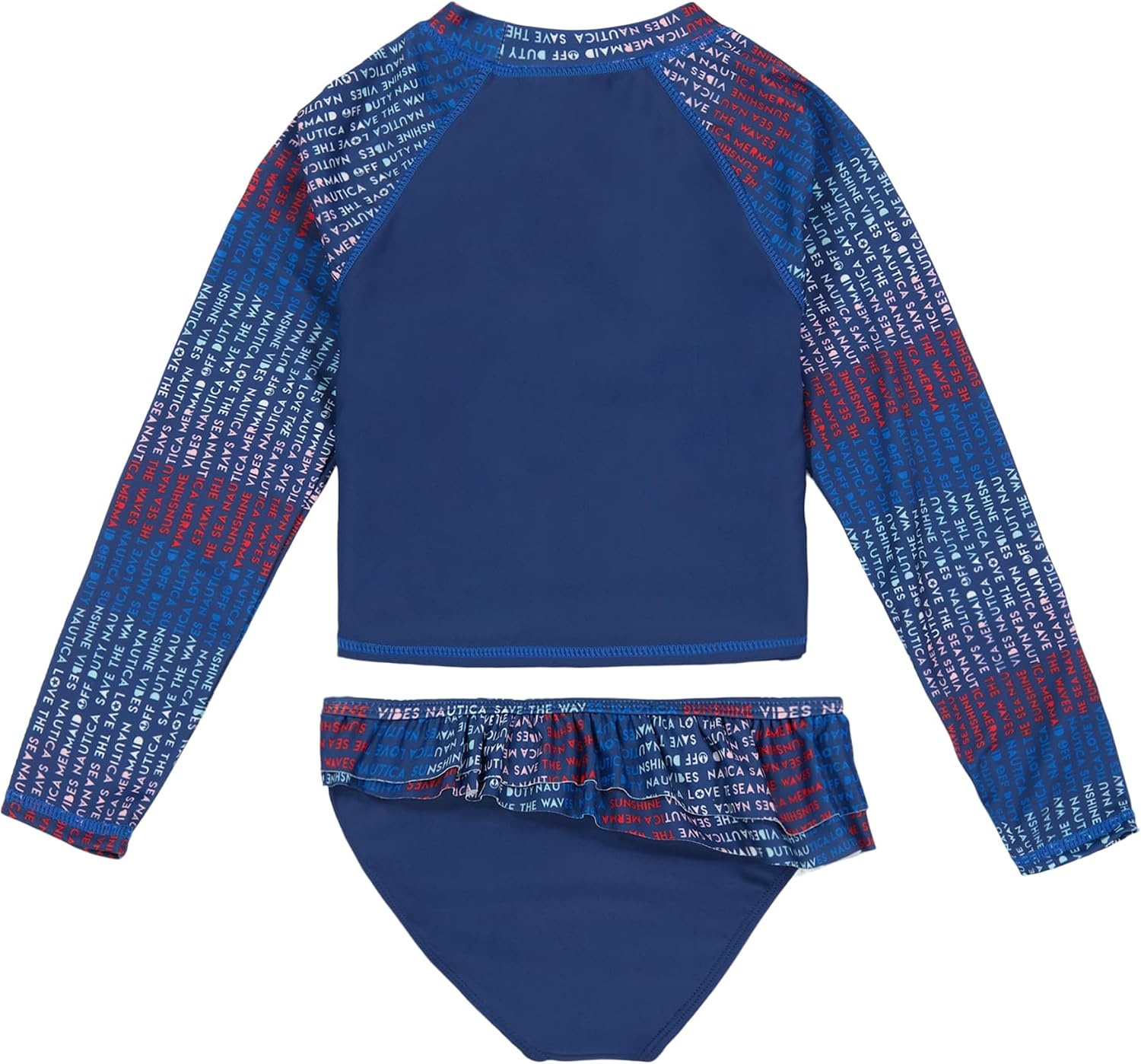 image:imageNautica Girls Twopiece Rashguard Swimsuit Set UPF 50 Sun Protection QuickDry Bathing SuitTwilight Blue Sea