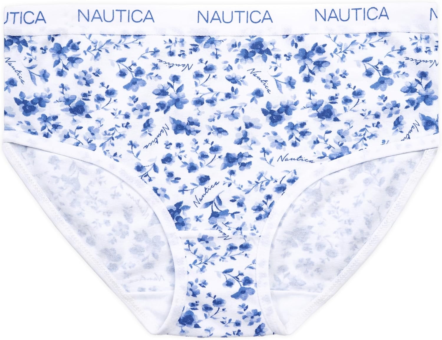 image:imageNautica Girls Underwear Briefs 5 Pack Comfort Stretch MidWaist Breathable Cotton Underwear Panties for Girls 412FloralBlueGreyStripe
