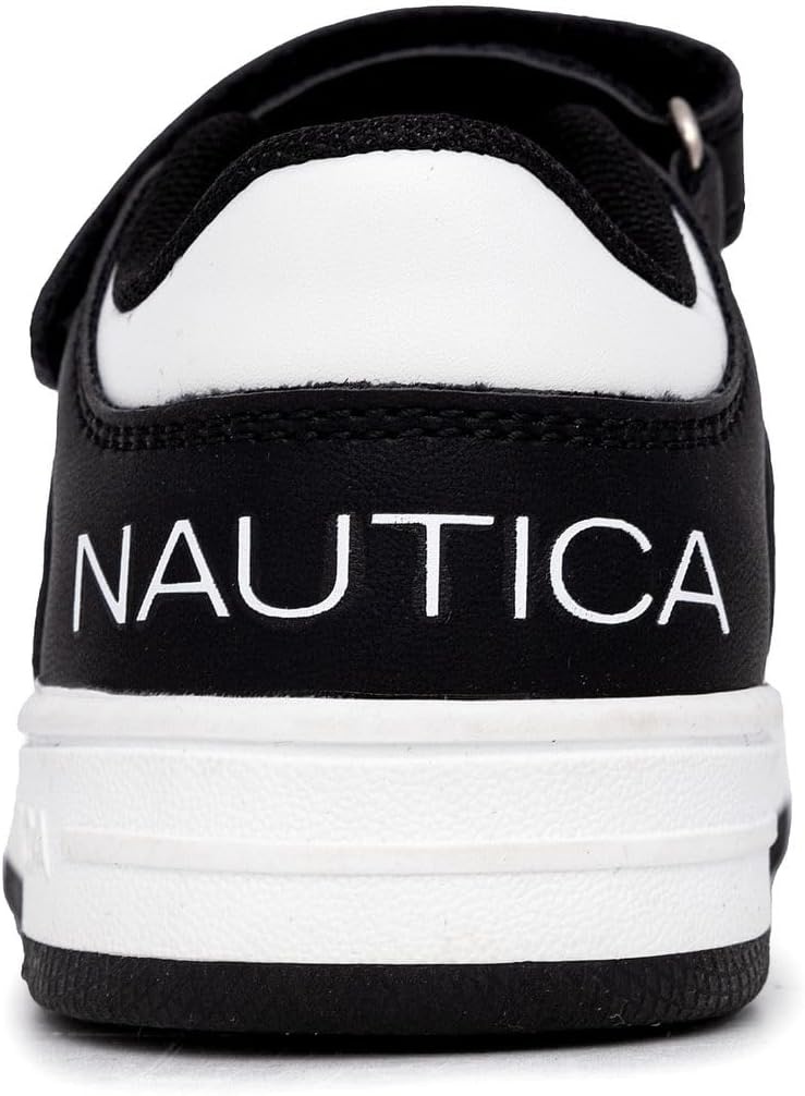 image:imageNautica Kids Adjustable Strap Shoes Comfortable Casual Sneakers for Boys and Girls Toddlers amp Little KidsBlack White Red