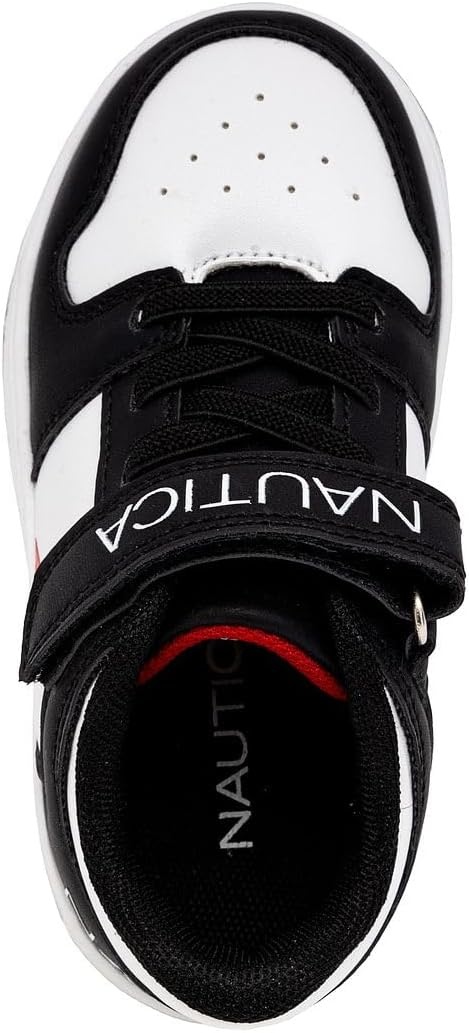 image:imageNautica Kids Adjustable Strap Shoes Comfortable Casual Sneakers for Boys and Girls Toddlers amp Little KidsBlack White Red