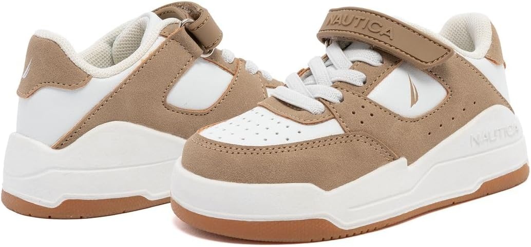 image:imageNautica Kids Adjustable Strap Shoes Comfortable Casual Sneakers for Boys and Girls Toddlers amp Little KidsKhaki Multihuntley