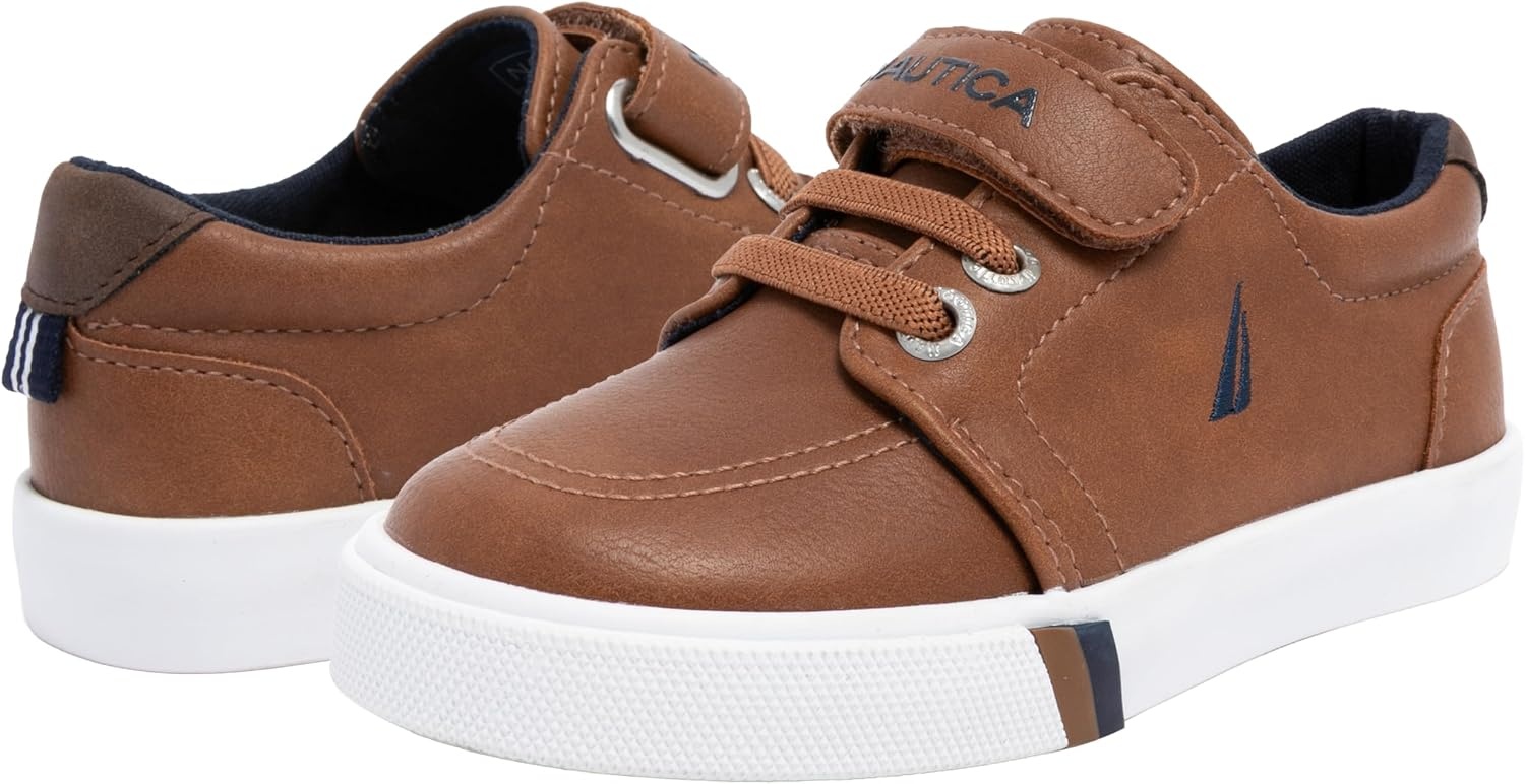 image:imageNautica Kids Adjustable Strap Shoes Comfortable Casual Sneakers for Boys and Girls Toddlers amp Little KidsTan Nolen