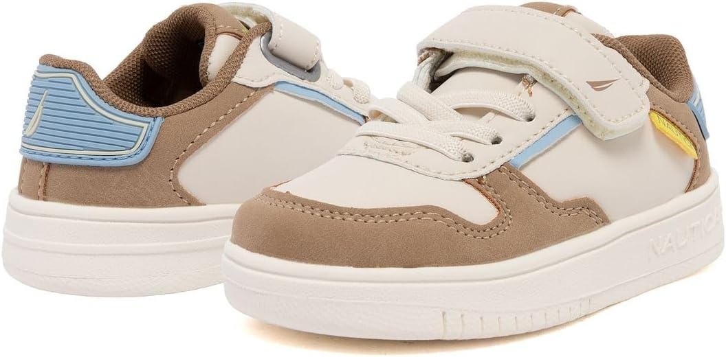 image:imageNautica Kids Adjustable Strap Shoes Comfortable Casual Sneakers for Boys and Girls Toddlers amp Little KidsTaupe Multi