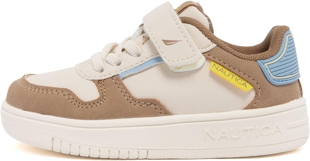 image:imageNautica Kids Adjustable Strap Shoes Comfortable Casual Sneakers for Boys and Girls Toddlers amp Little KidsTaupe Multi