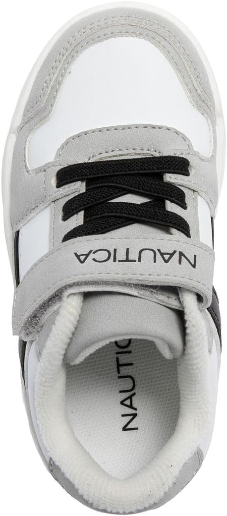 image:imageNautica Kids Adjustable Strap Shoes Comfortable Casual Sneakers for Boys and Girls Toddlers amp Little KidsWhite Black Grey