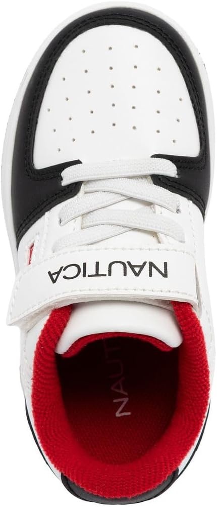 image:imageNautica Kids Adjustable Strap Shoes Comfortable Casual Sneakers for Boys and Girls Toddlers amp Little KidsWhite Black Red