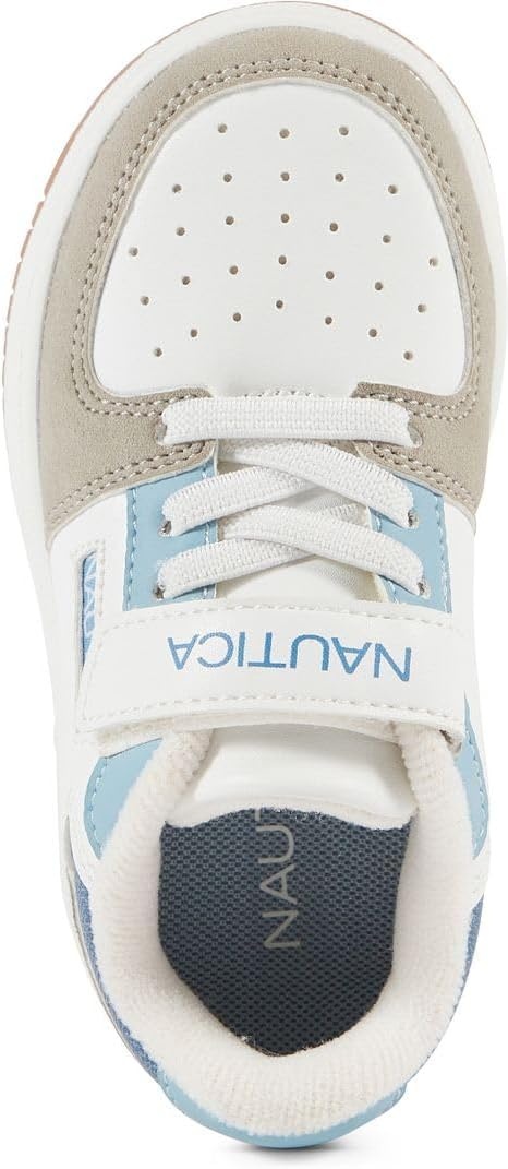 image:imageNautica Kids Adjustable Strap Shoes Comfortable Casual Sneakers for Boys and Girls Toddlers amp Little KidsWhite Blue Grey