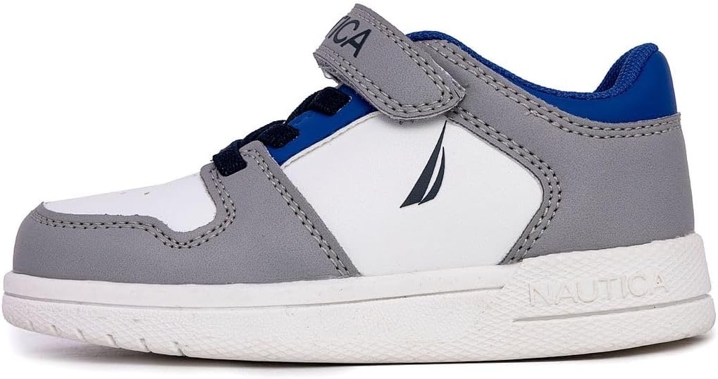 image:imageNautica Kids Adjustable Strap Shoes Comfortable Casual Sneakers for Boys and Girls Toddlers amp Little KidsWhite Greycaraoni